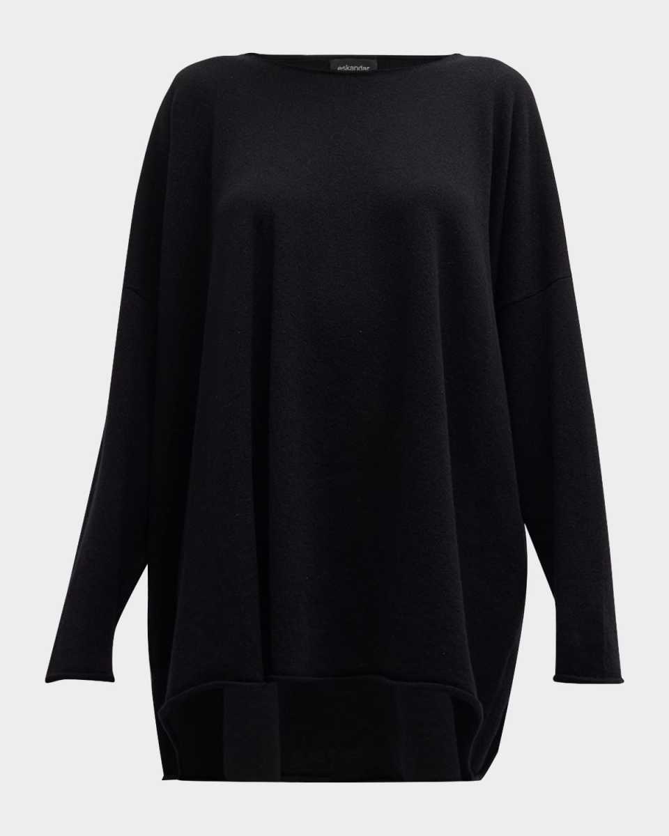 A-Line Bateau Neck Cashmere Sweater